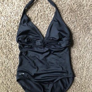 Speedo Black Halter One-Piece Swimsuit - Size 14